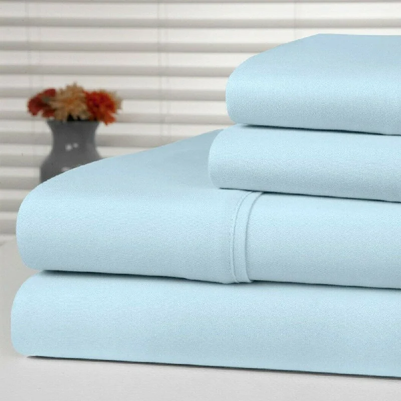 Anti-Microbial 4-Piece Sheet Set Twin Aqua