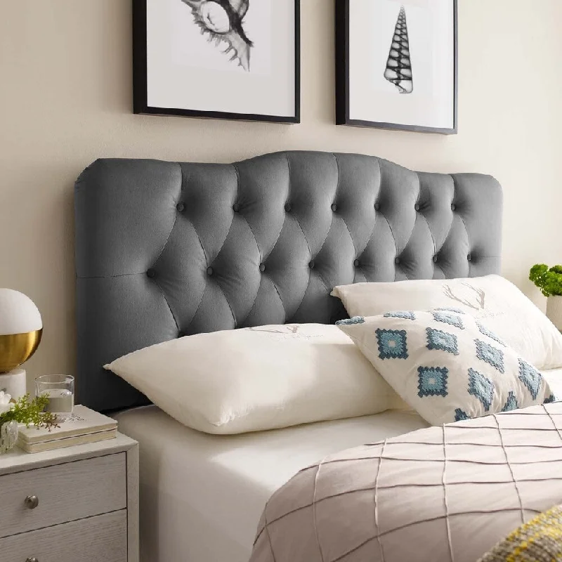 Carson Carrington Labbetorp Full Diamond Tufted Velvet Headboard