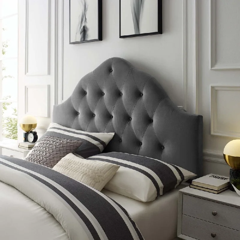 Carson Carrington Labbsand Twin Diamond Tufted Velvet Headboard