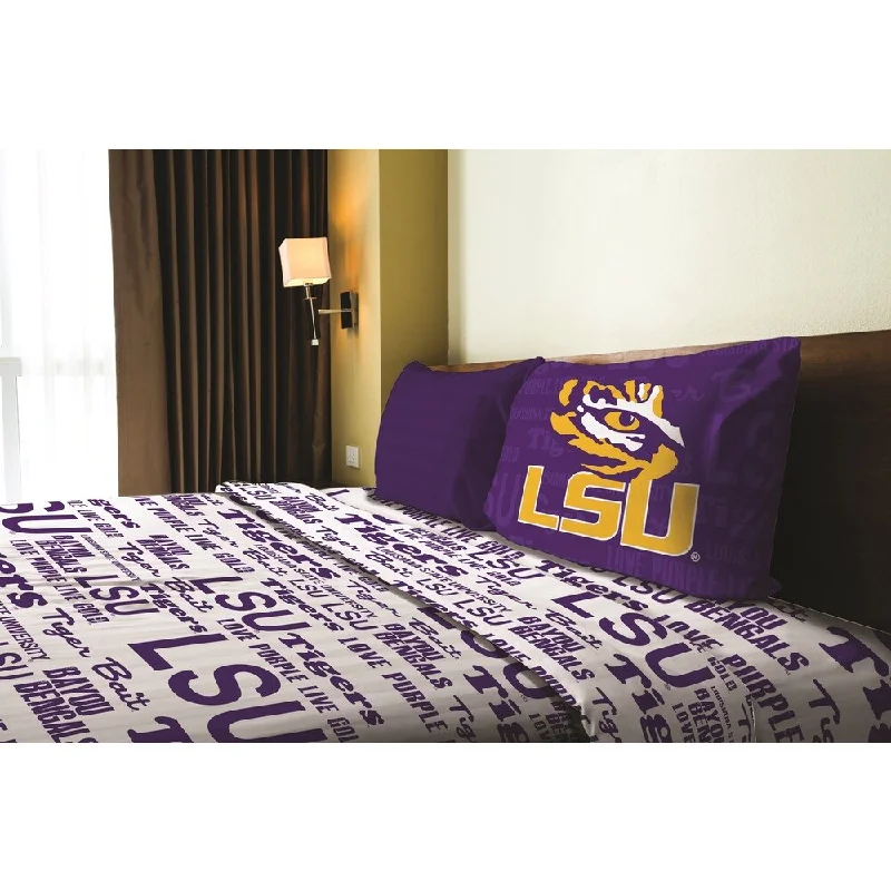 COL 820 LSU Twin Sheet Set Anthem - Purple