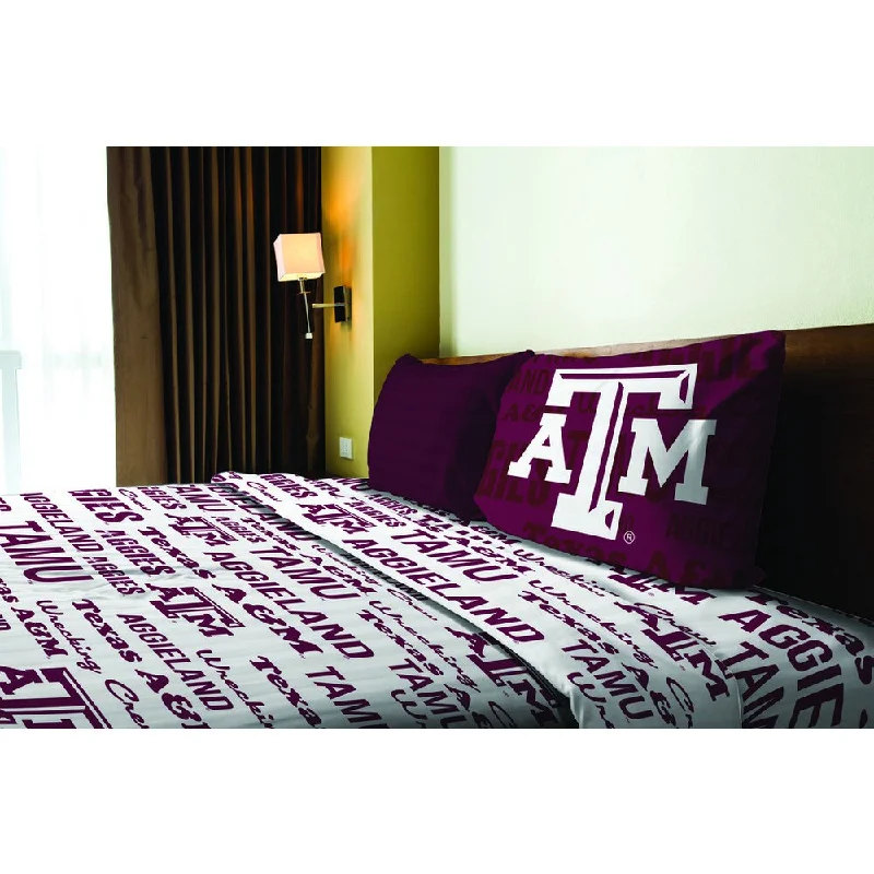 COL 820 Texas A&M Twin Sheet Set Anthem