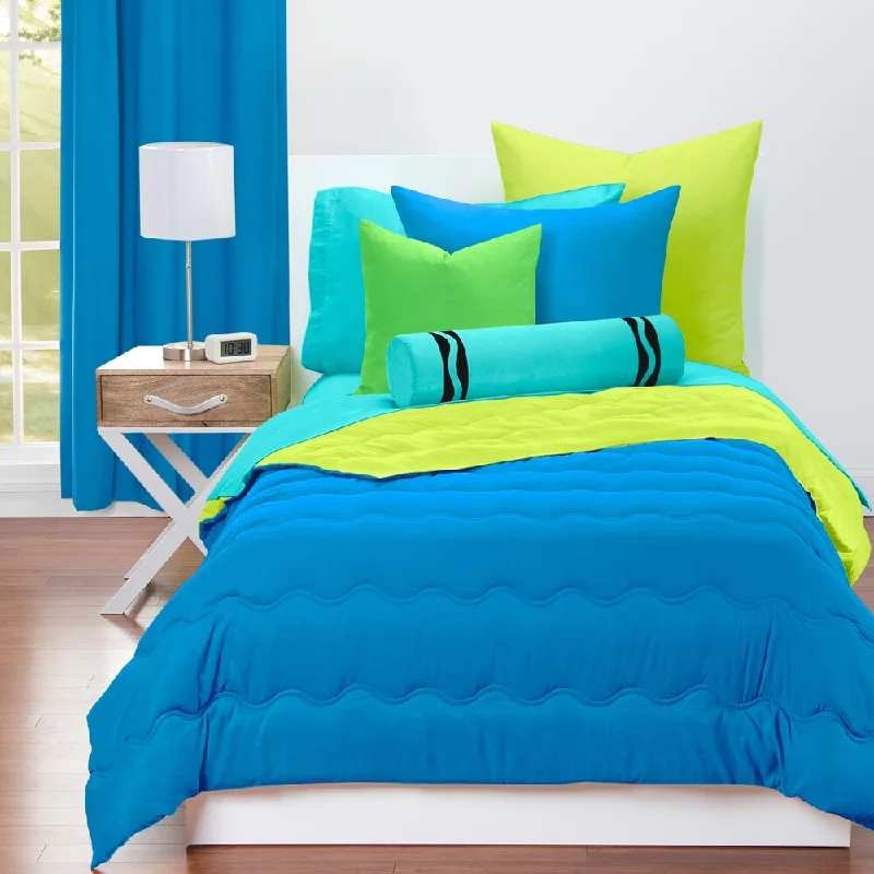 Crayola Cerulean and Granny Smith Apple Reversible Comforter