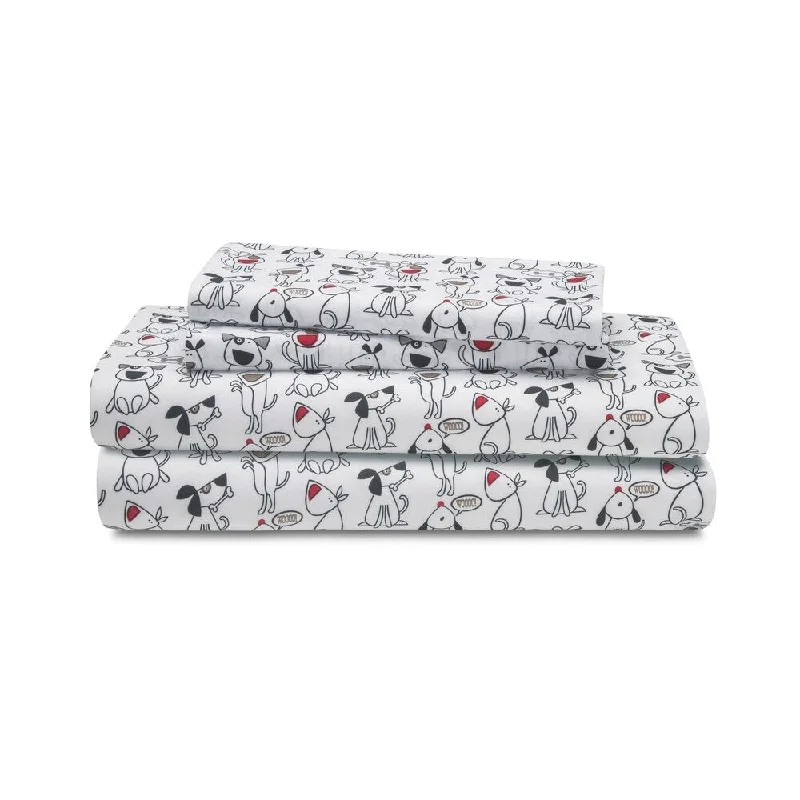 Elite Home Products Microfiber Print Sheet Set - Give A Dog A Bone