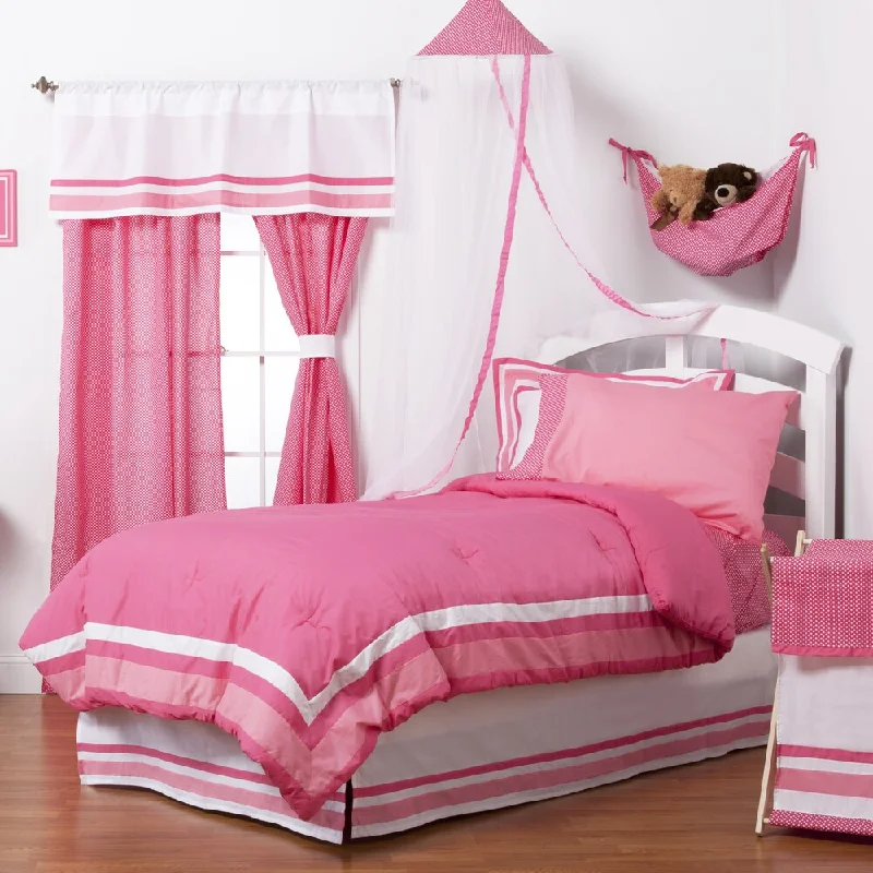 Girls' Simplicity Hot Pink 4-piece Comforter Set