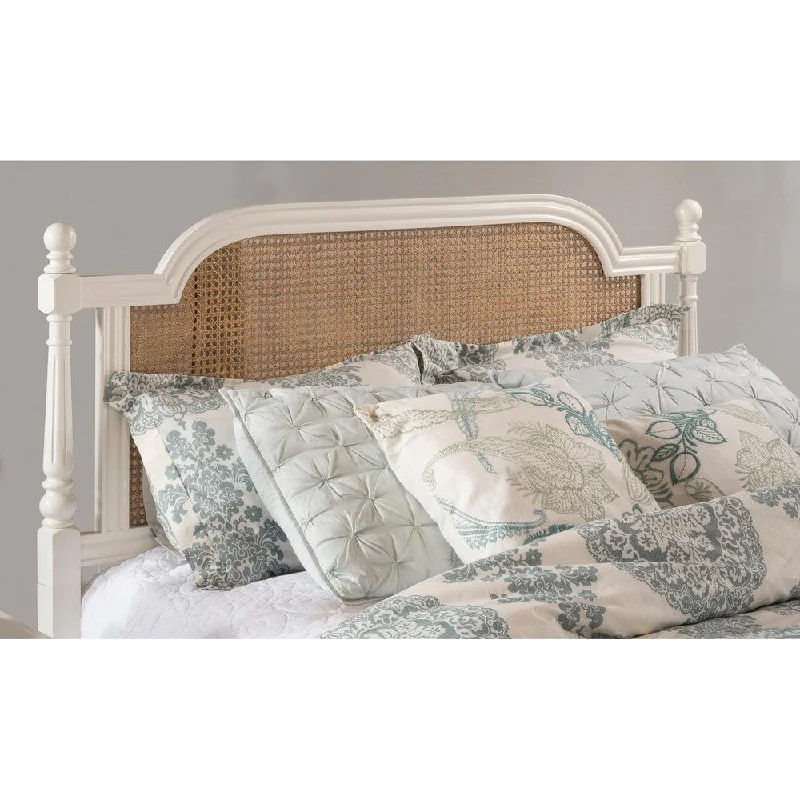 Hillsdale Furniture Melanie Wood and Cane King Headboard without Frame, White