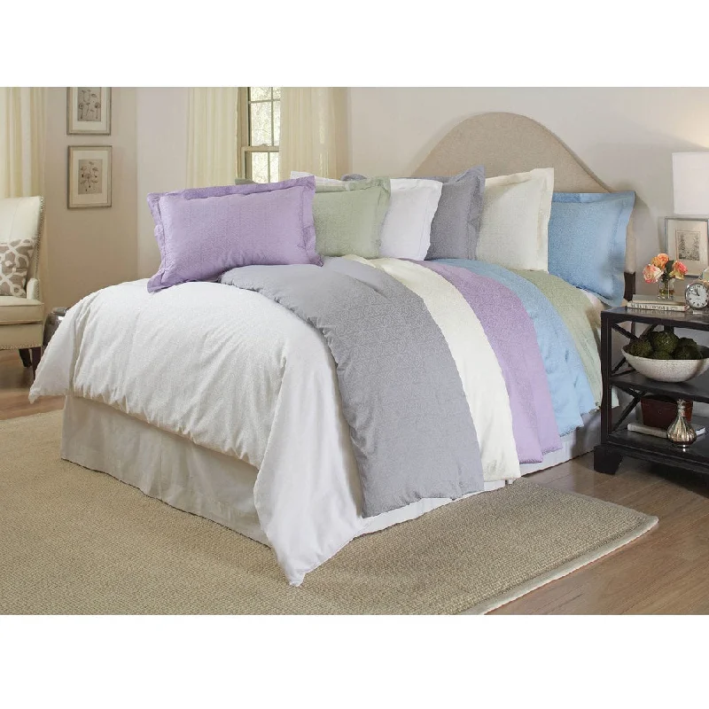 Pointehaven Tone-on-tone Printed 3-piece Duvet Set