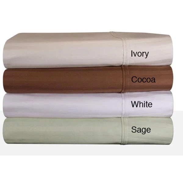 Sateen Cotton 300 Thread Count Woven Stripe Sheet Set