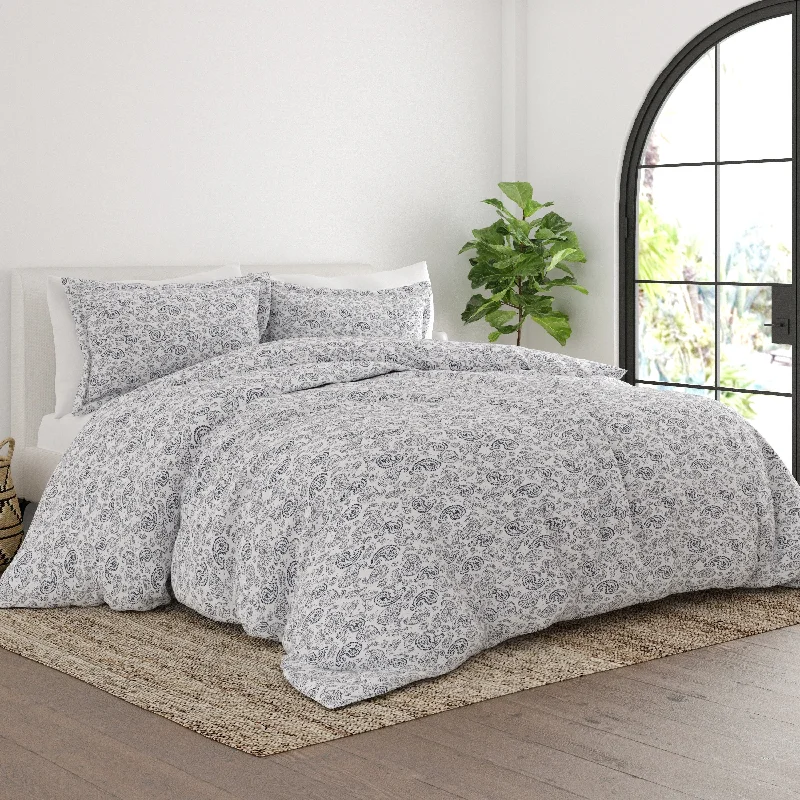 Simply Soft Oversized 3-piece Paisley Print Duvet Cover Set