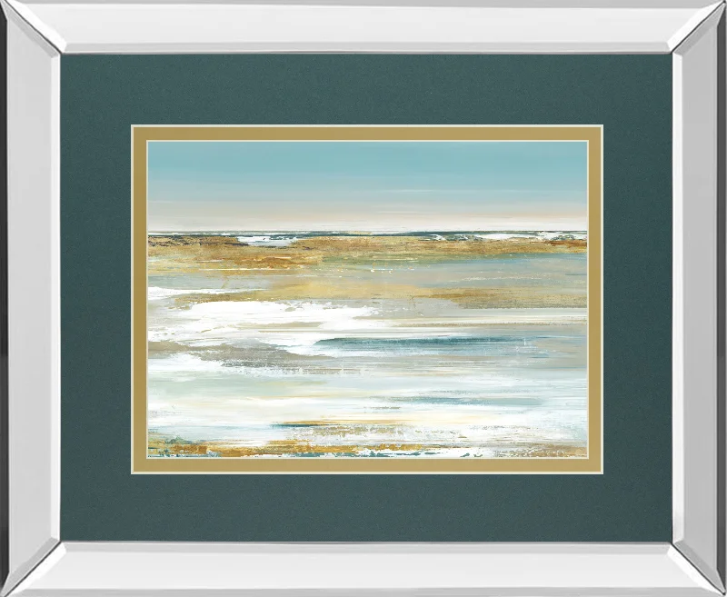 Blue Horizon By Valeria Mravyan - Mirror Framed Print Wall Art - Blue