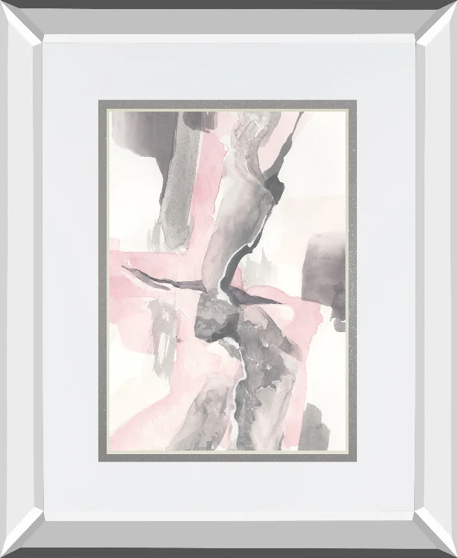 Blushing Grey I By Chris Paschke Mirrored Frame - Pink