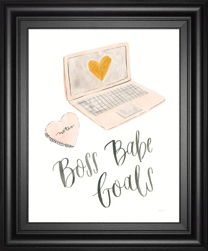 Boss Babe I By Jenaya Jackson - Framed Print Wall Art - White