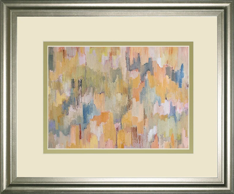 Concerto Grey By Robert Cresvell - Framed Print Wall Art - Yellow