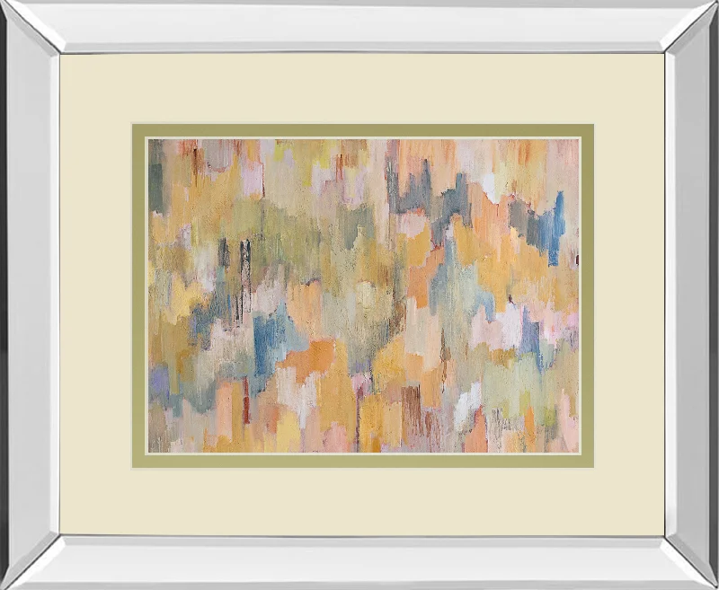 Concerto Grey By Robert Cresvell - Mirror Framed Print Wall Art - Yellow