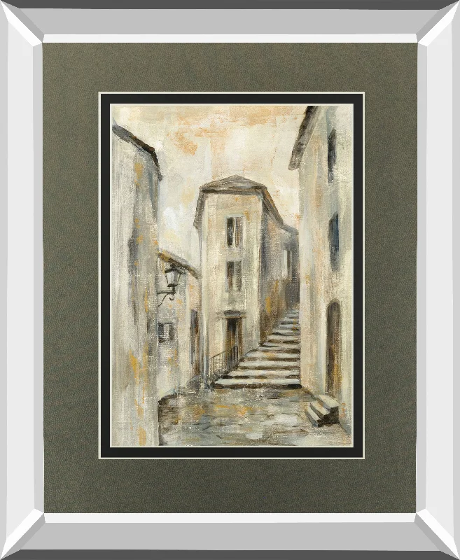 European Village I V2 By Silvia Vassileva Mirrored Frame - Light Brown