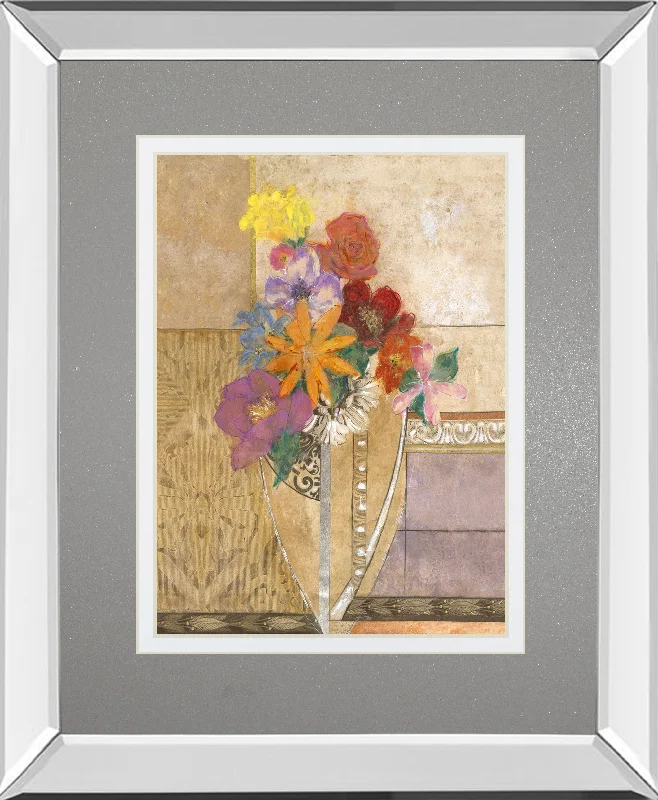 Pansy By Hollack - Mirror Framed Print Wall Art - Orange