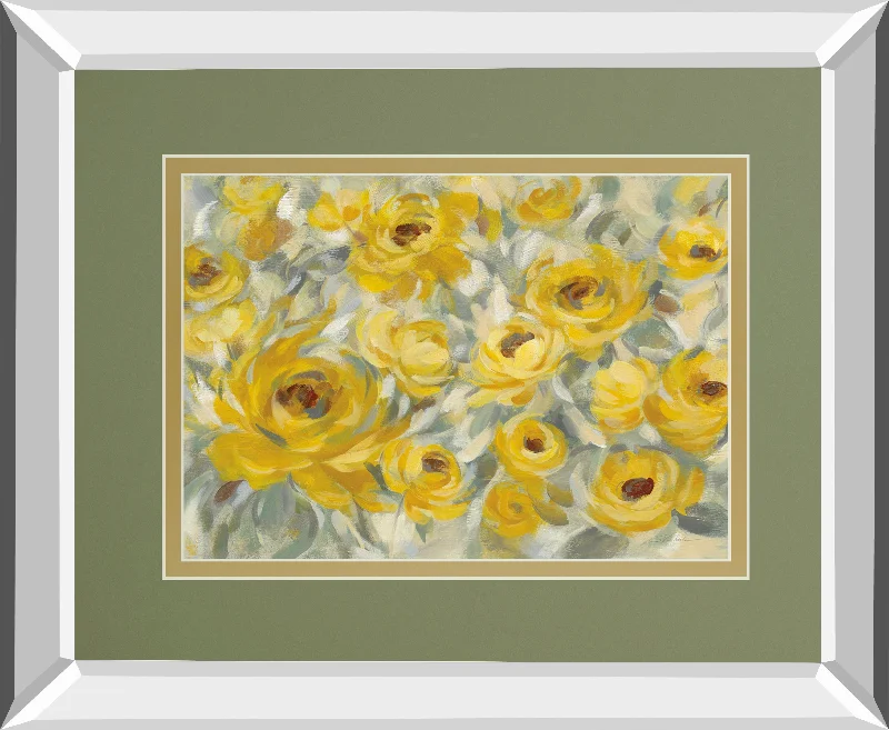 Yellow Roses By Silvia Vassileva Mirrored Frame - Yellow