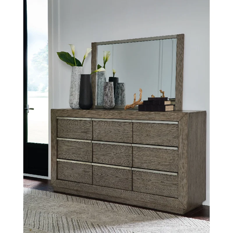 Anibecca Dresser and Mirror - Weathered Gray