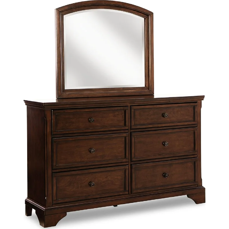 Brookbauer Dresser and Mirror - Rustic Brown