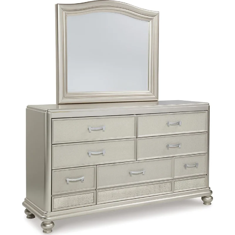 Coralayne Dresser and Mirror - Silver