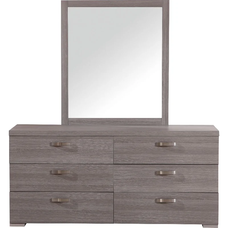 Daytona Dresser and Mirror - Light Grey