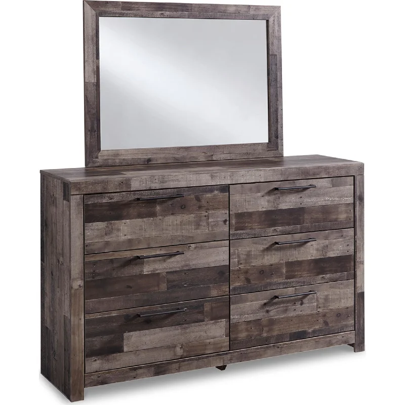 Derekson Dresser and Mirror - Multi Gray