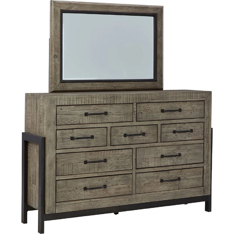 Brennagan Dresser and Mirror - Gray