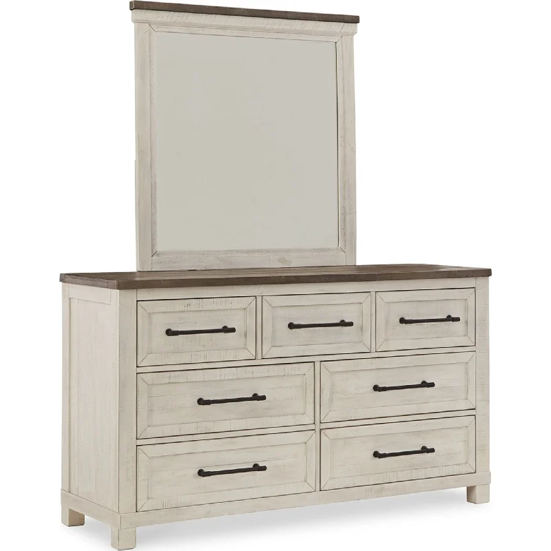 Brewgan Dresser and Mirror - Two-tone