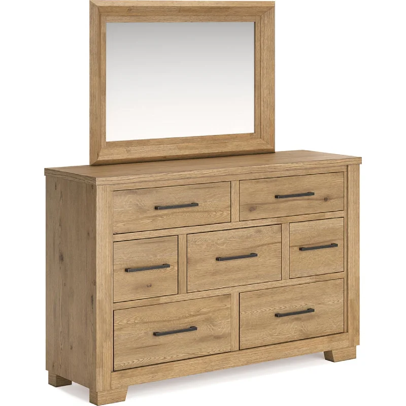 Galliden Dresser and Mirror - Light Brown