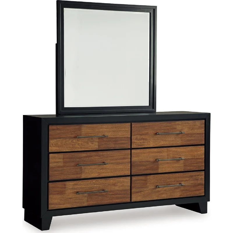 Kraeburn Dresser and Mirror - Brown/Black