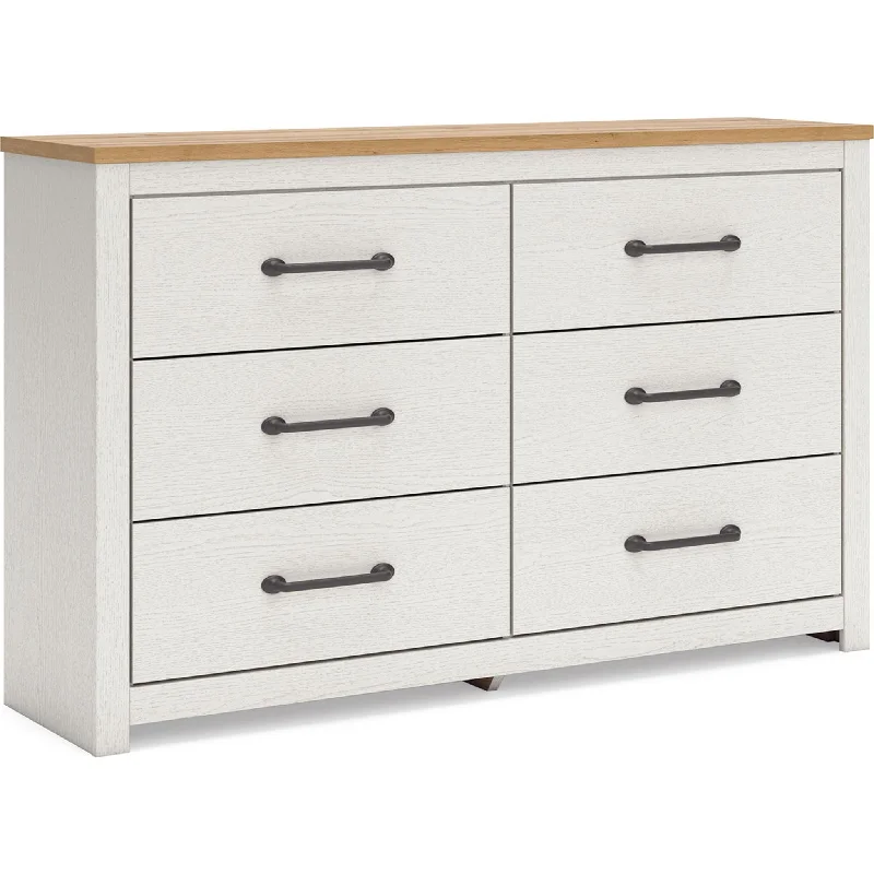 Linnocreek Dresser - White/Warm Brown