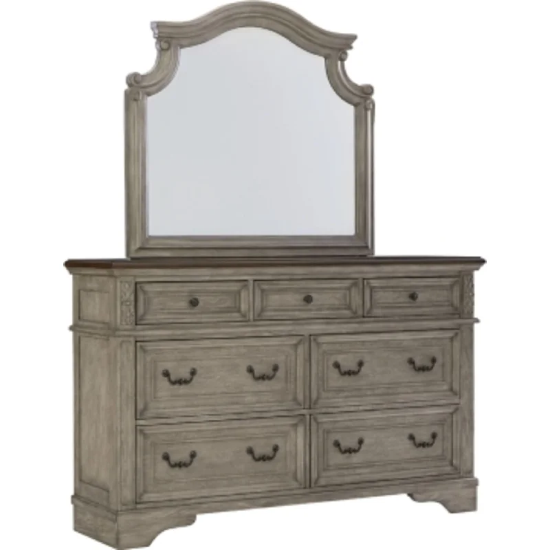 Lodenbay Dresser and Mirror - Antique Gray