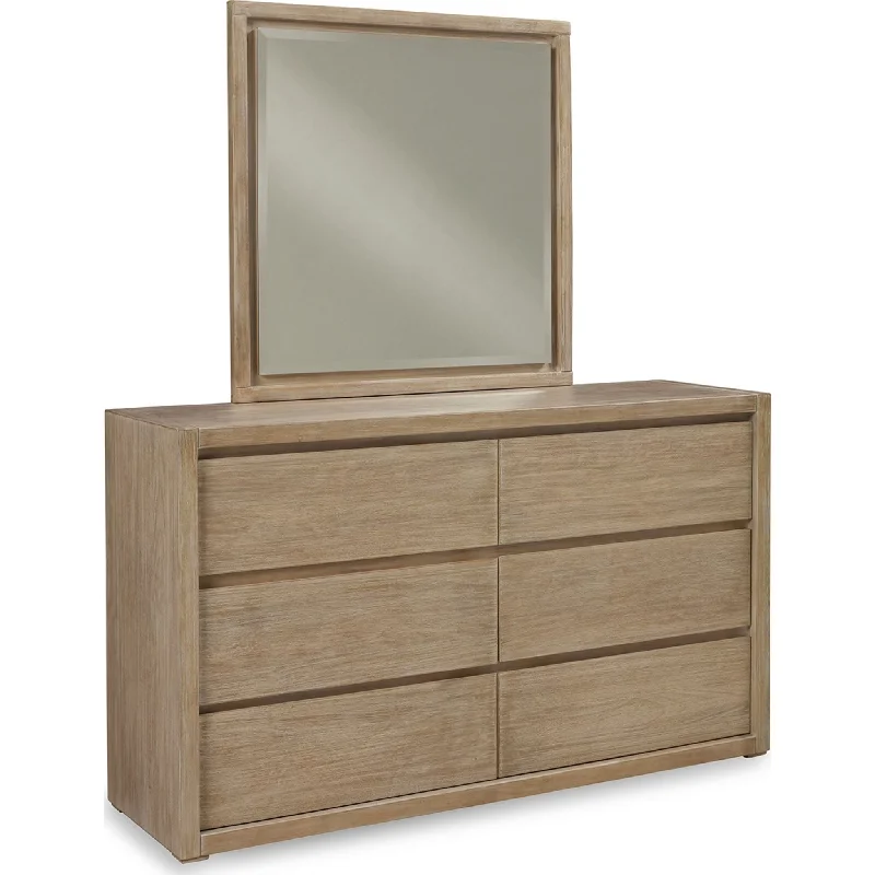 Michelia Dresser and Mirror - Bisque