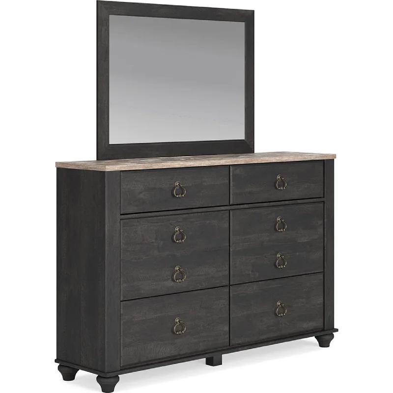 Nanforth Dresser and Mirror - Two-tone