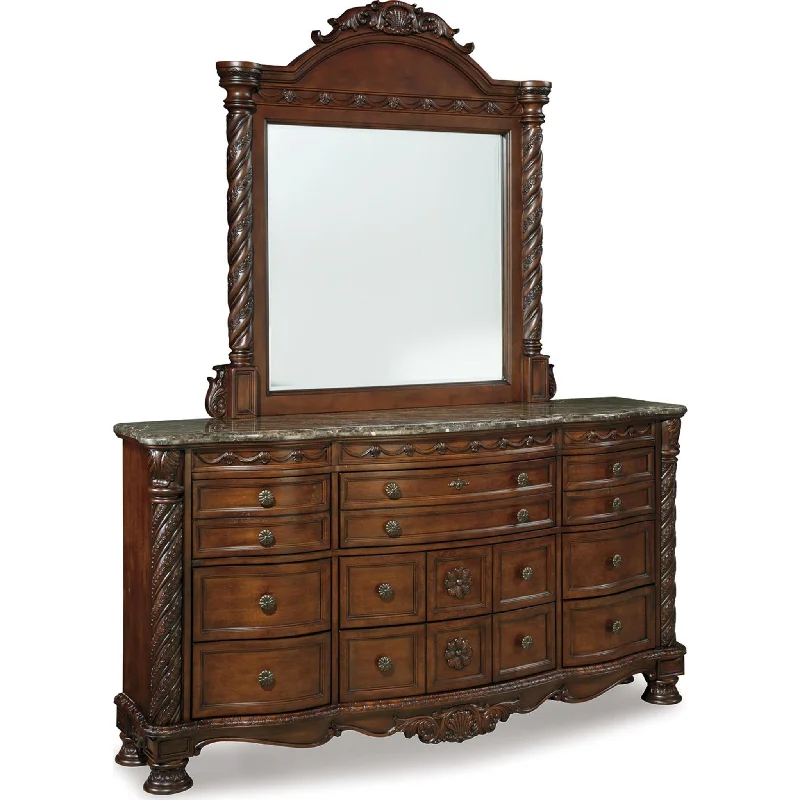 North Shore Dresser and Mirror - Dark Brown