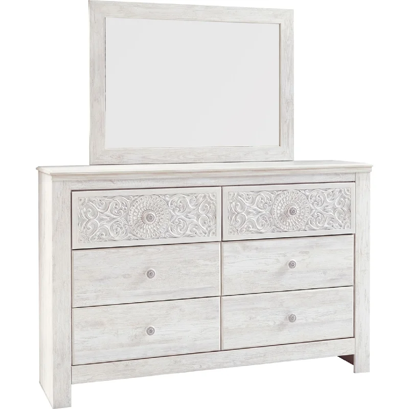 Paxberry Dresser and Mirror - Whitewash