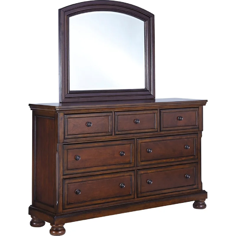 Porter Dresser and Mirror - Rustic Brown