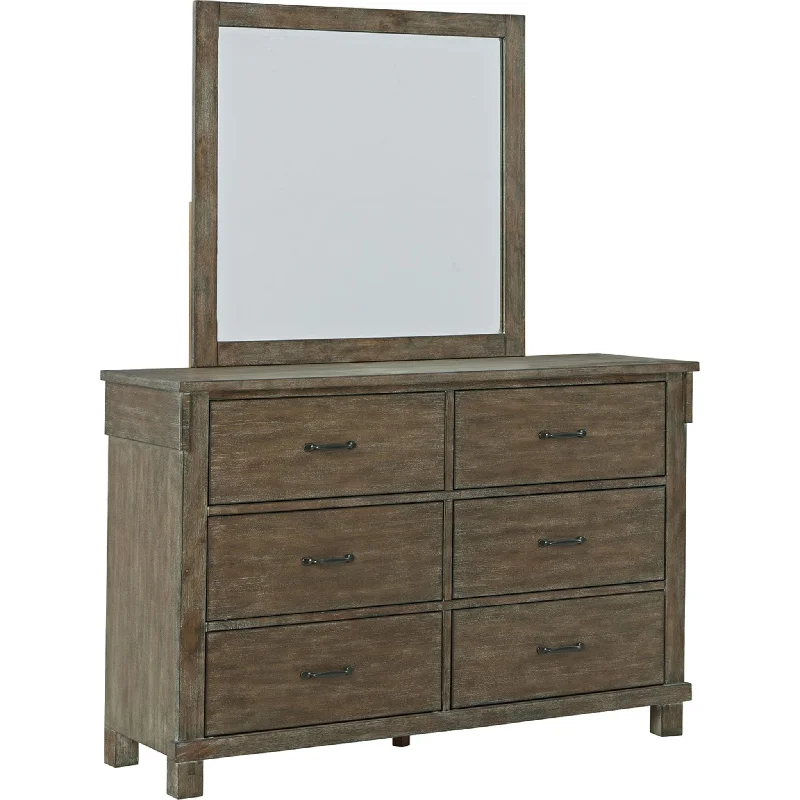 Shamryn Dresser and Mirror - Grayish Brown