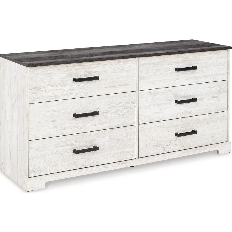 Shawburn Dresser - Whitewash/Charcoal Gray