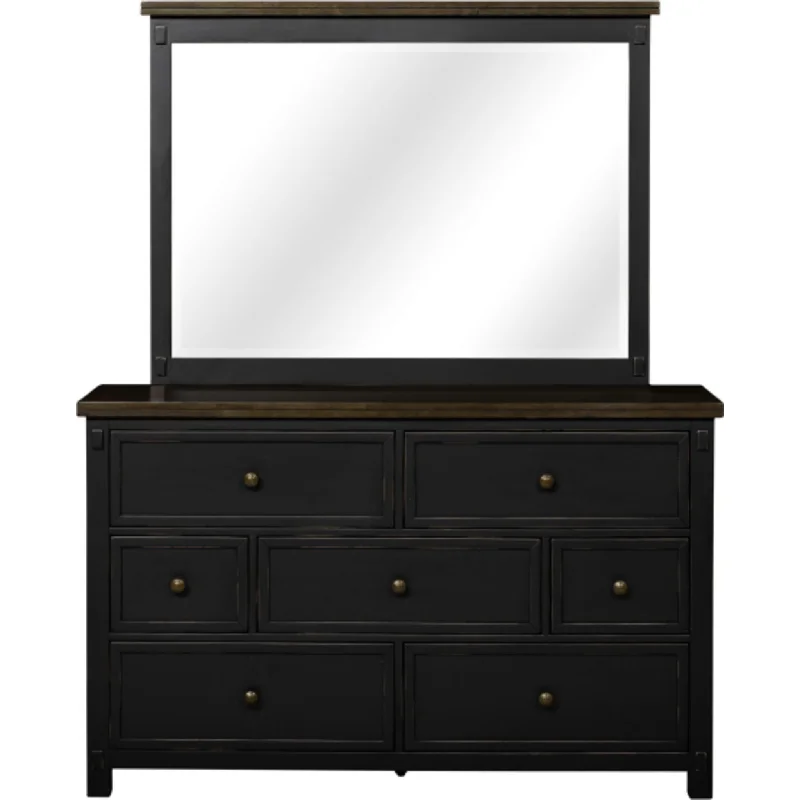 Stormy Ridge Dresser and Mirror - Chicory/Slate Black