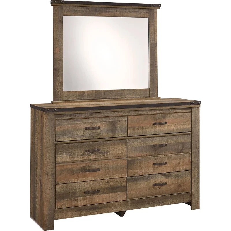 Trinell Dresser and Mirror - Rustic