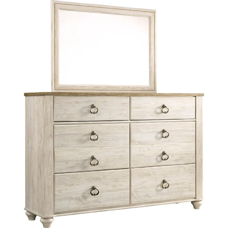 Willowton Dresser and Mirror - Whitewash